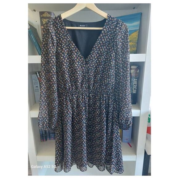 Madewell  Floral Mini Dress (Re)sourced Georgette Button-FrontSize S - Picture 3 of 11